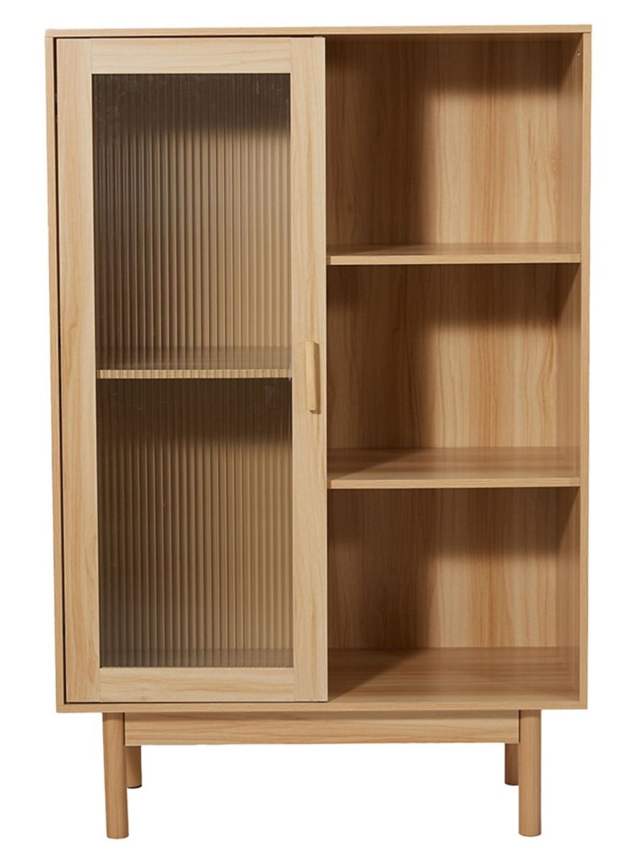 Home Living Anko Home Office Furniture | Fluted Glass Cabinet