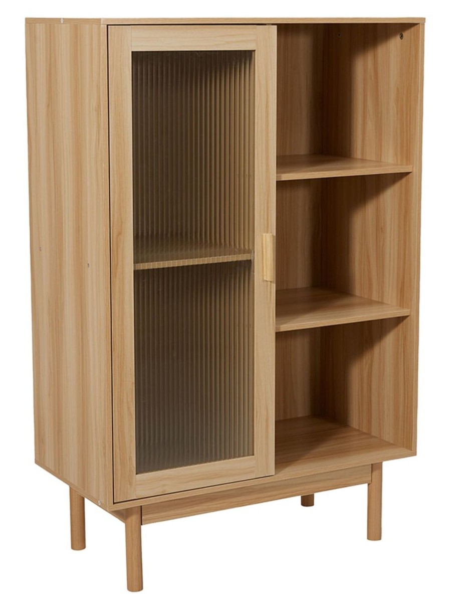 Home Living Anko Home Office Furniture | Fluted Glass Cabinet