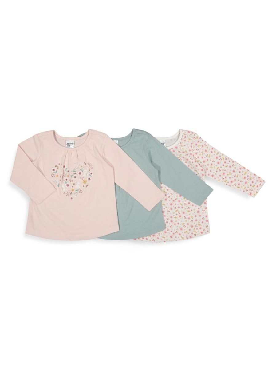 Kids & Baby Anko | Baby Girl'S 3-Pack Long-Sleeve T-Shirts