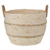 Home Living Anko Containers & Baskets | Tan Stripe Rope Basket With Handles