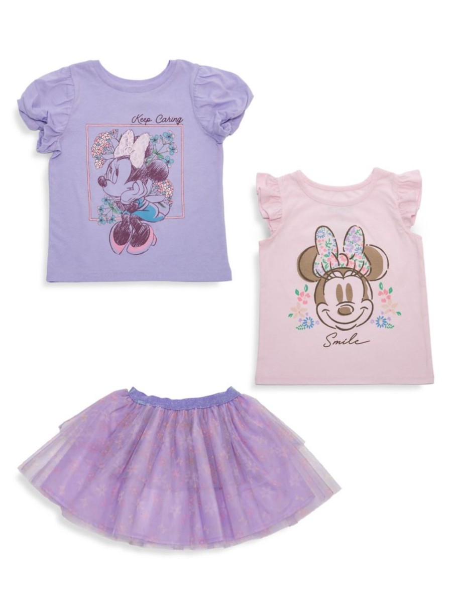 Kids & Baby Minnie Mouse Toddler Girls | Little Girl'S Disney Floral Minnie 3-Piece Set