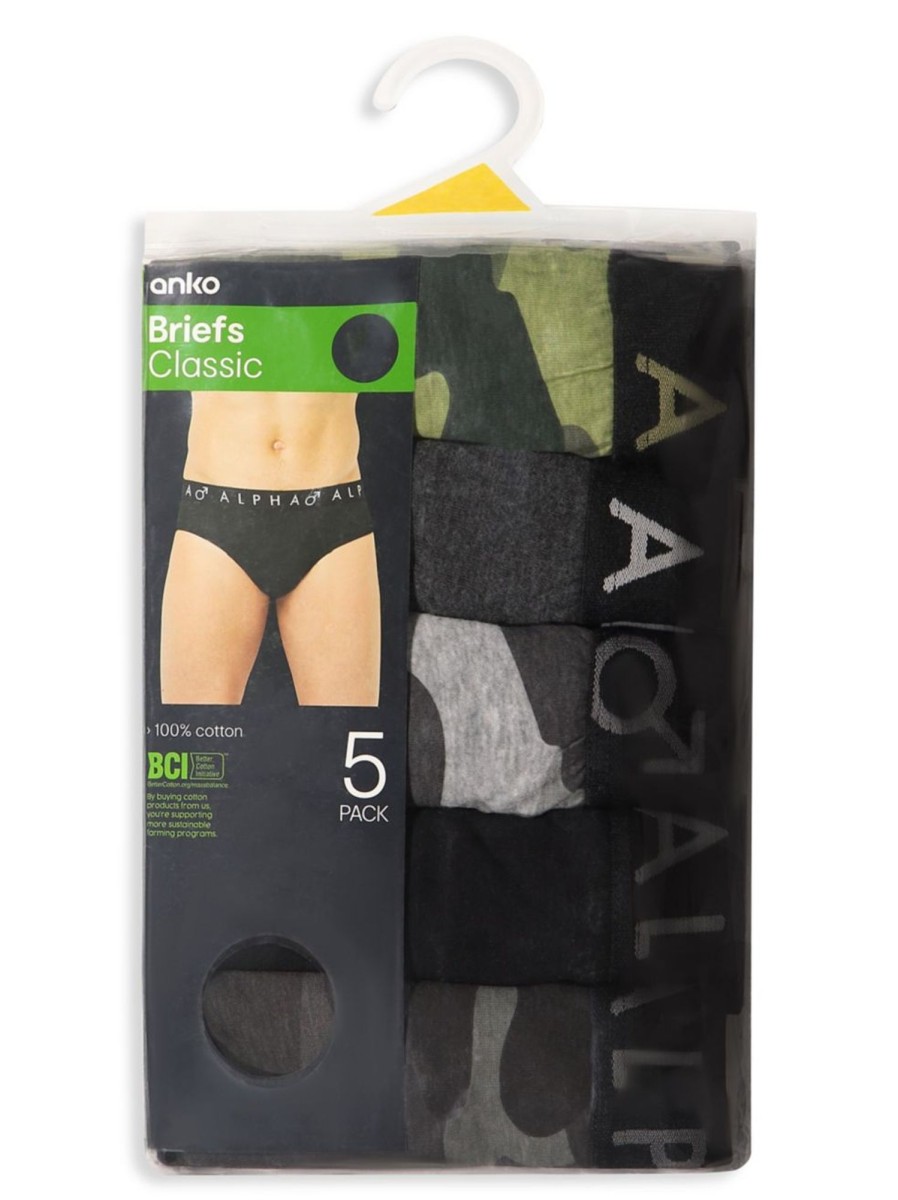 Men & Women Anko Underwear & Socks | 5-Pack Print Briefs