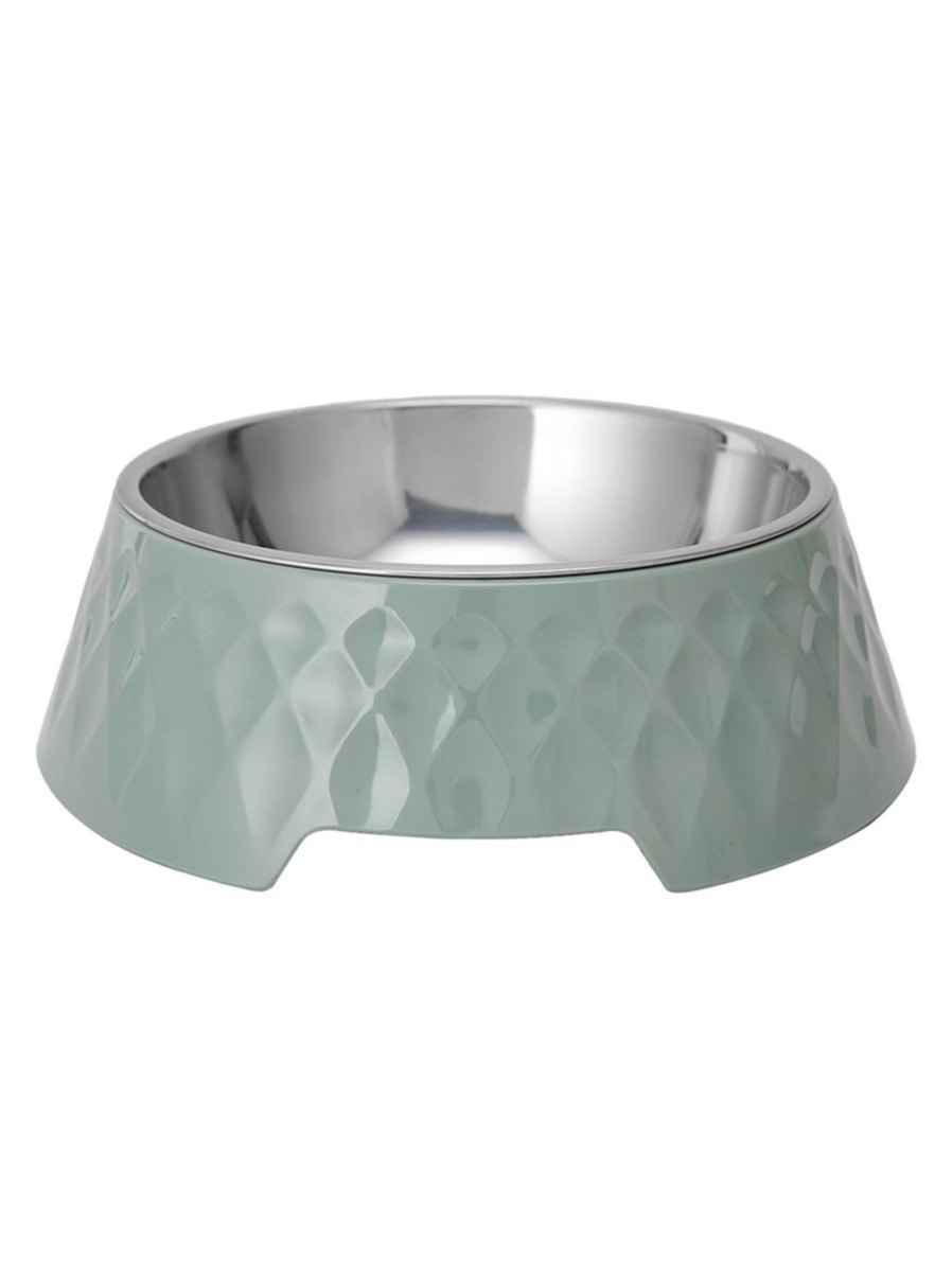 Pets Anko | Textured Melamine, Stainless Steel And Rubber-Base Dog Bowl - Extra Large