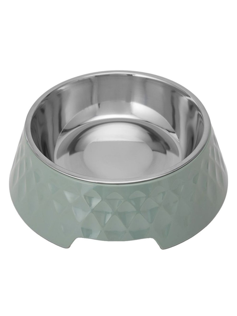 Pets Anko | Textured Melamine, Stainless Steel And Rubber-Base Dog Bowl - Extra Large