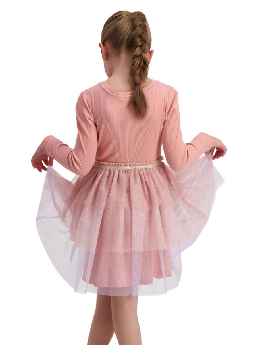 Kids & Baby Anko Toddler Girls | Little Girl'S Rib-Knit And Mesh Tutu Dress