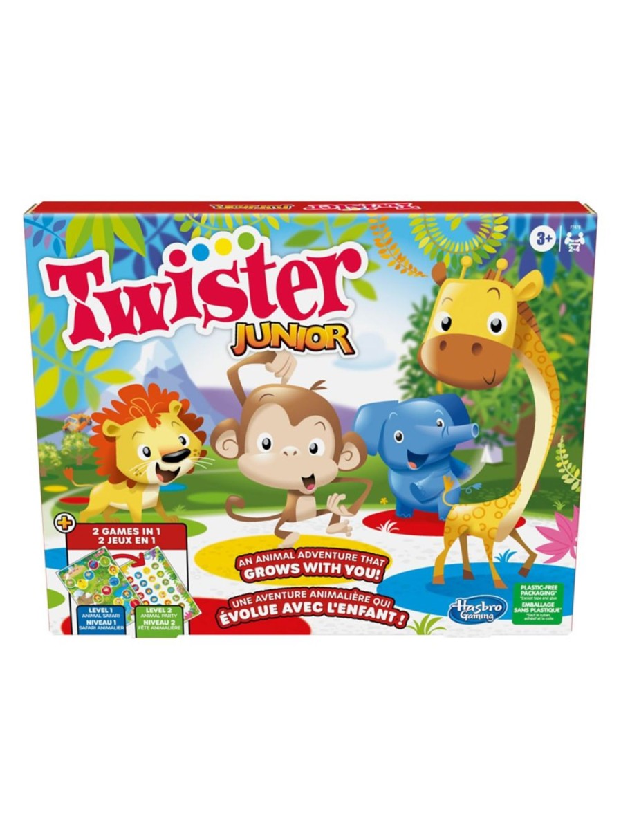 Toys Hasbro Games & Puzzles | Twister Junior Animal Adventures Double-Sided Mat Game