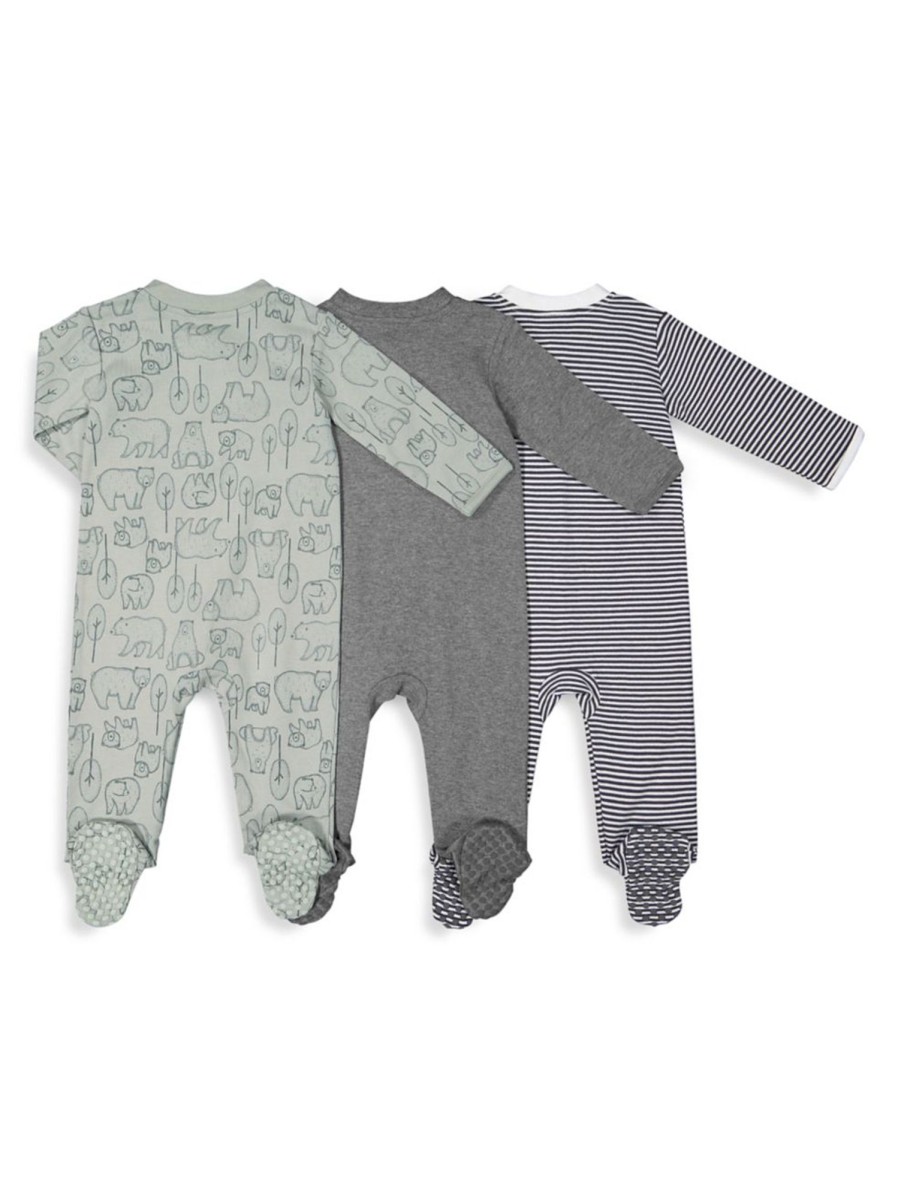 Kids & Baby Anko | Baby'S 3-Pack Zip-Front Footies