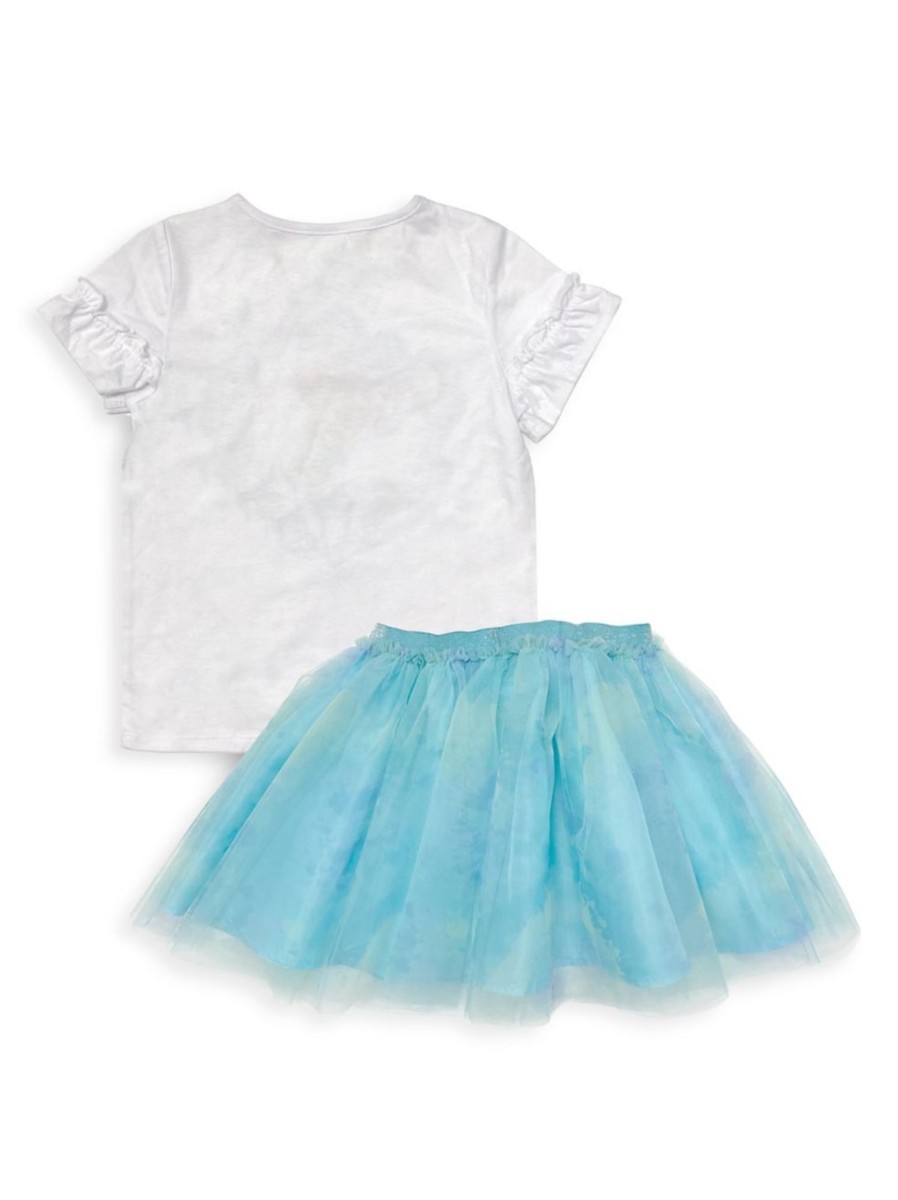 Kids & Baby Ariel | Little Girl'S Disney Ariel 2-Piece Bubbles T-Shirt And Skirt Set