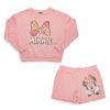 Kids & Baby Minnie Mouse | Girl'S Disney Minnie Bow Floral Sweatshirt & Shorts 2-Piece Set