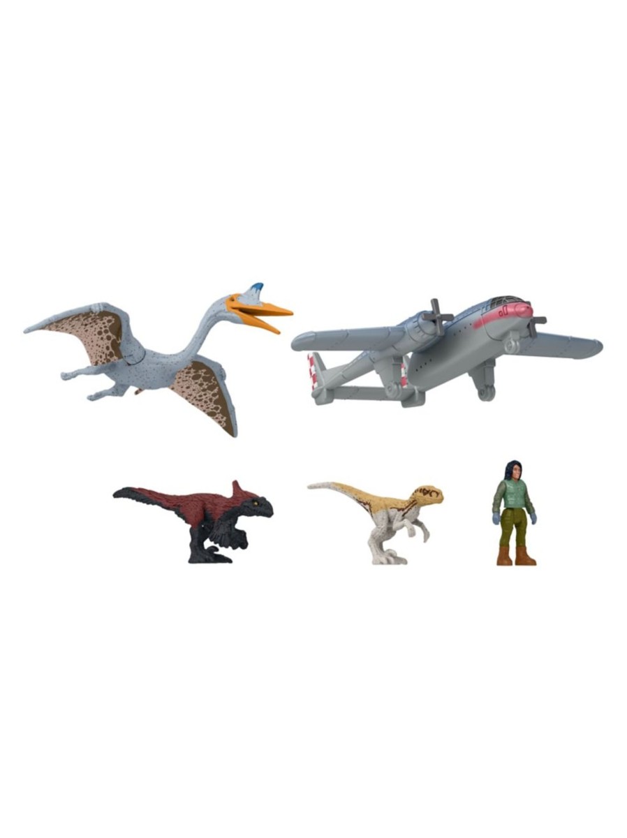 Toys Jurassic World Action Figures | 5-Piece Minis Multipack Fight Or Flight Pack Figures