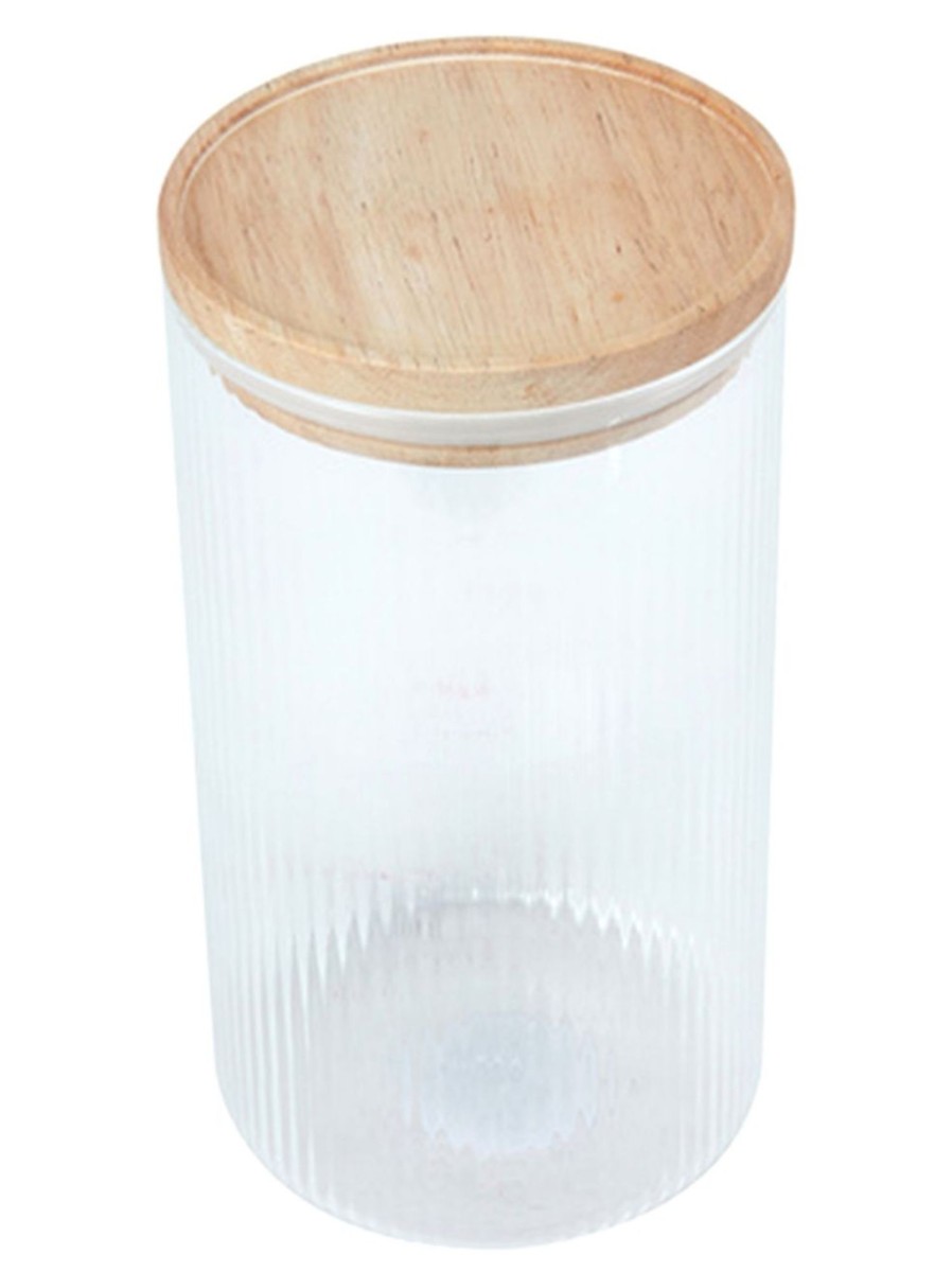 Home Living Anko Utensils & Organization | Large Ribbed Glass Canister