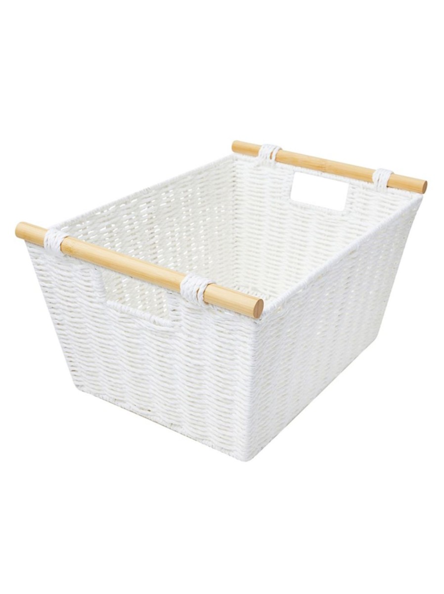 Home Living Anko Containers & Baskets | Medium Rectangle Bamboo Handle Basket