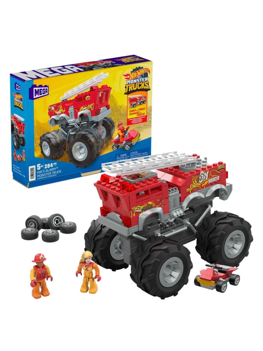 Toys Mega Construx Building Blocks & Sets | Mega Hot Wheels Hw 5-Alarm Fire Truck Toy