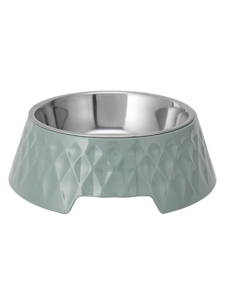 Pets Anko | Textured Melamine, Stainless Steel And Rubber-Base Dog Bowl - Large