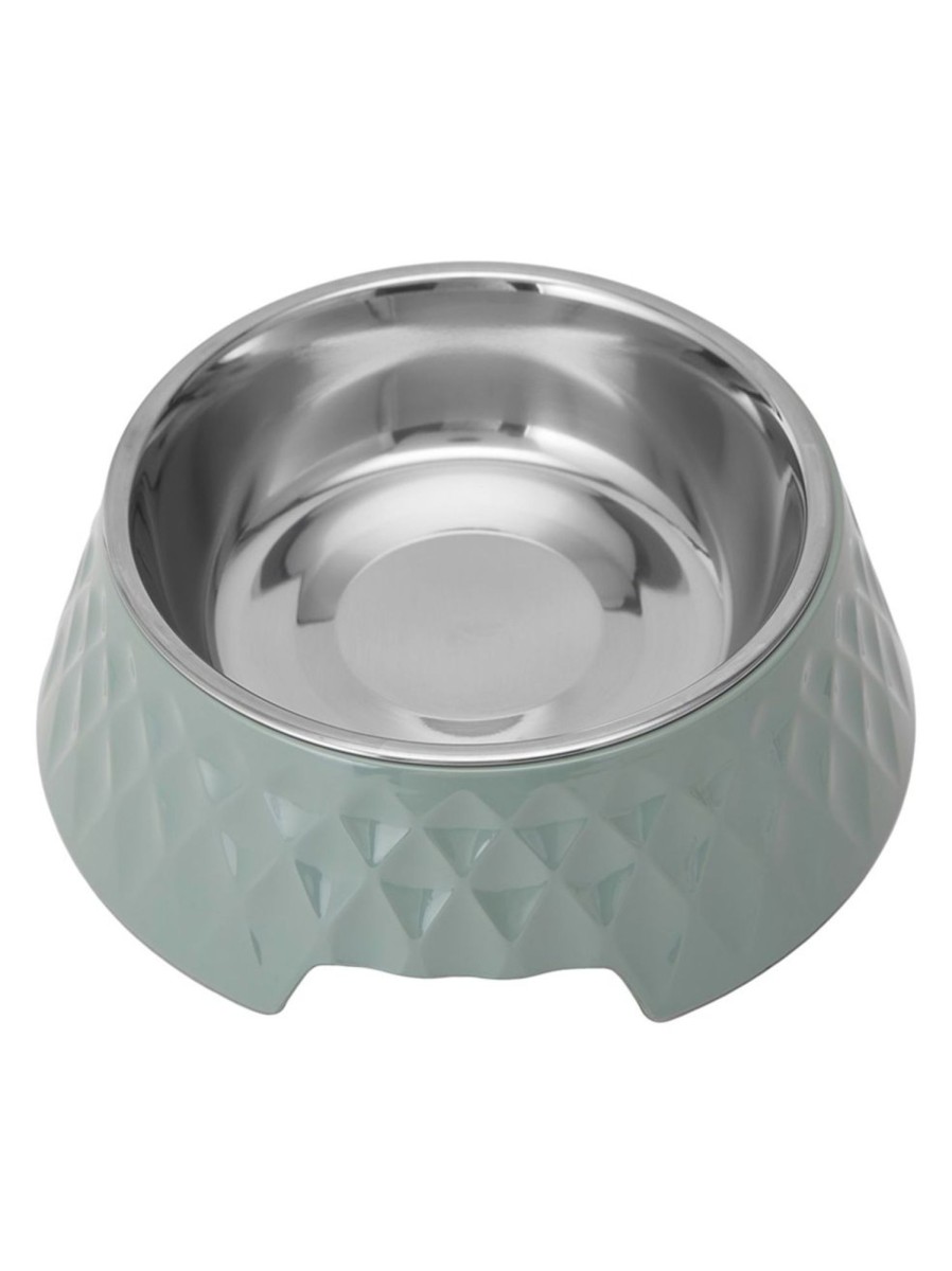 Pets Anko | Textured Melamine, Stainless Steel And Rubber-Base Dog Bowl - Large