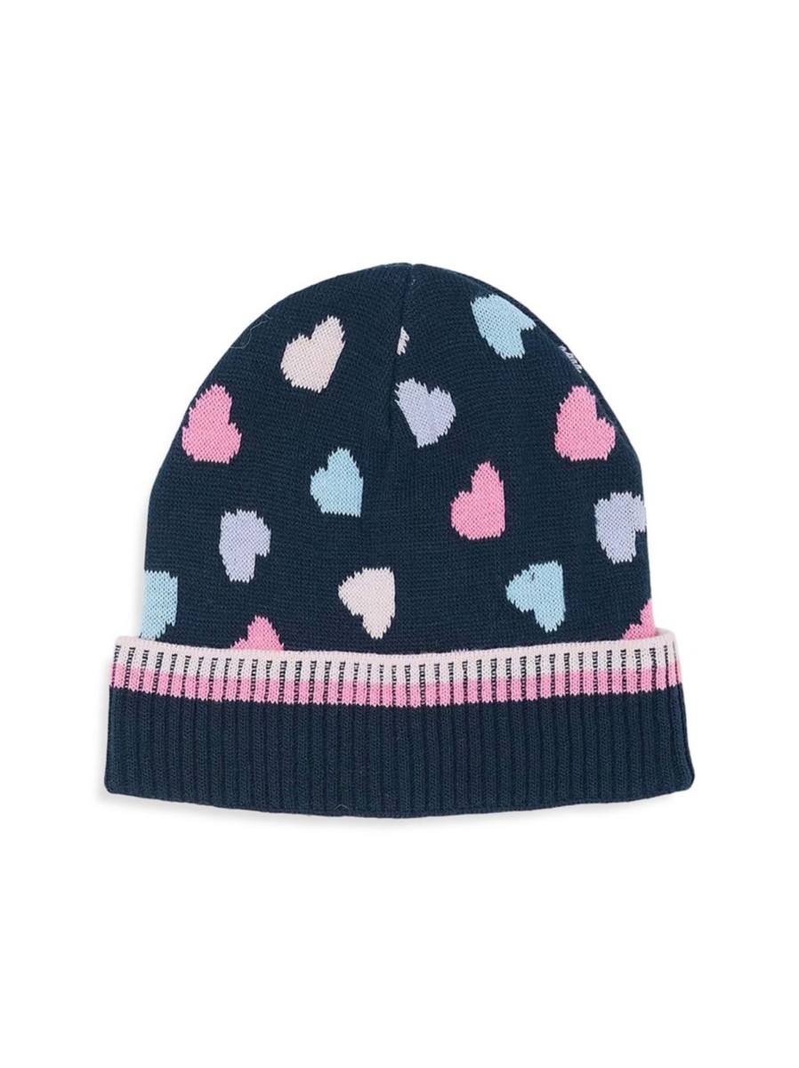 Kids & Baby Anko Toddler Girls | Kid'S 2-Piece Heart-Print Toque & Knit Gloves Set