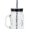 Home Living Anko Drinkware | Badge Mason Jar Mug And Straw