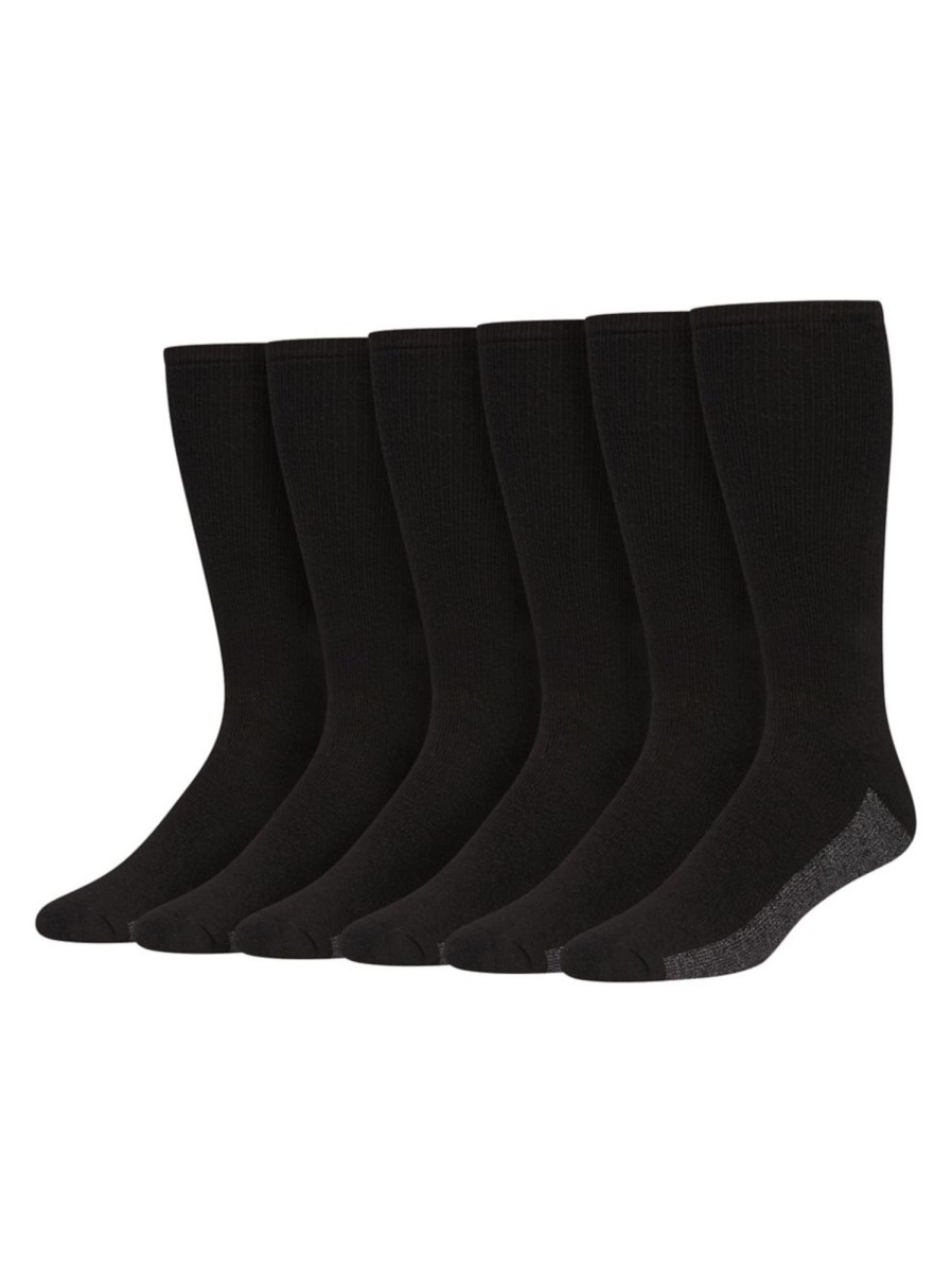 Men & Women Hanes Underwear & Socks | Big And Tall Men'S 6-Pair Freshiq Crew Socks Set