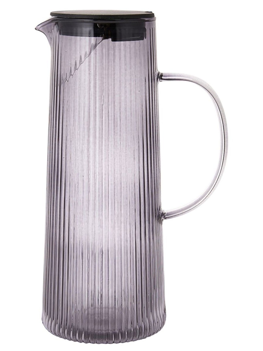 Home Living Anko Serveware | Ribbed Glass Jug With Strainer 1.2L