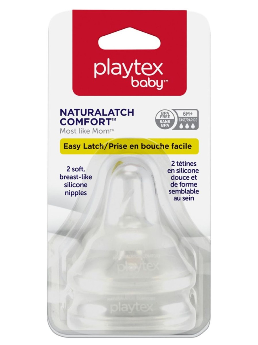 Kids & Baby Playtex Nursing & Feeding | Naturalatch Comfort 2-Pack Fast-Flow Silicone Nipples