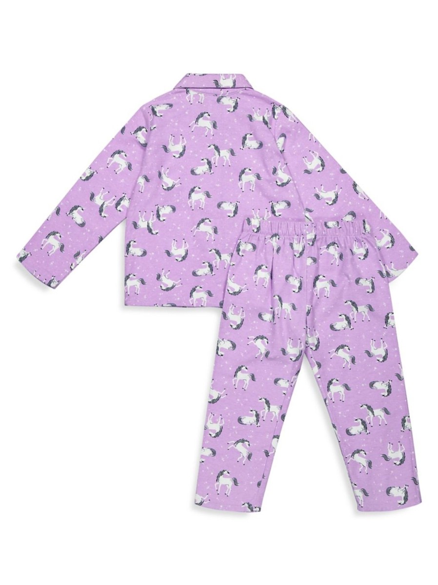 Kids & Baby Anko Toddler Girls | Little Girl'S 2-Piece Unicorn Flannel Pyjama Set