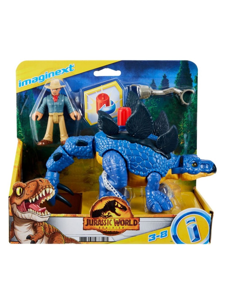 Toys Imaginext Action Figures | Fisher-Price X Imaginext Jurassic World Stegosaurus & Dr. Grant Set