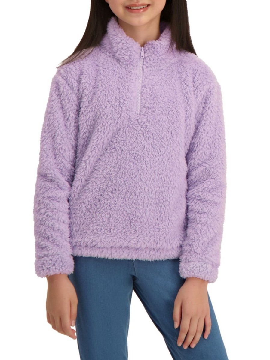 Kids & Baby Anko Girls | Girl'S Quarter-Zip Teddy Fleece Pullover