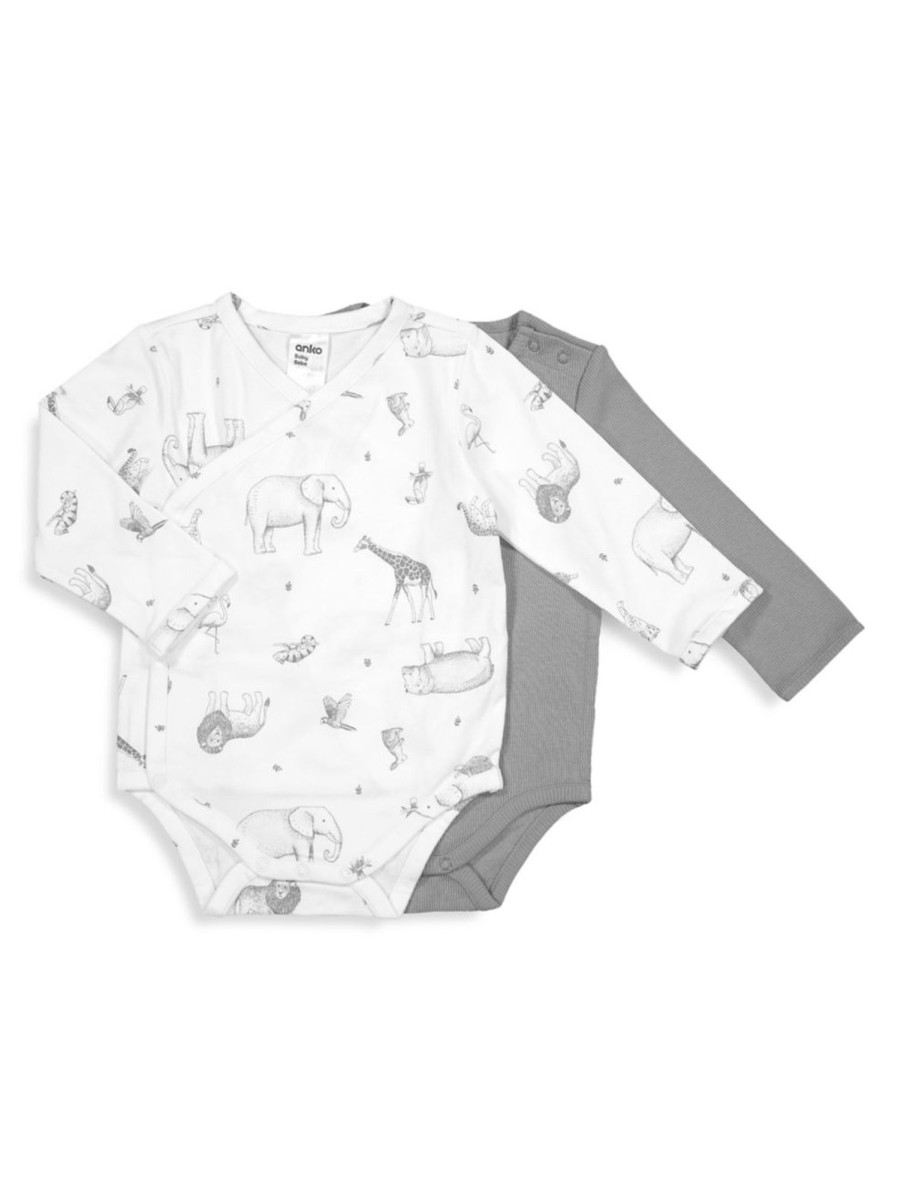 Kids & Baby Anko | Baby'S 2-Pack Long-Sleeve Organic Cotton Bodysuits