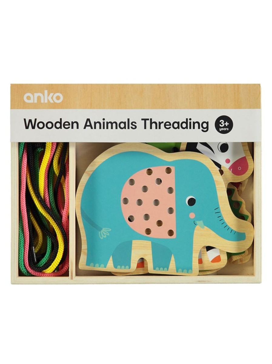 Toys Anko Arts & Crafts | Wooden Animals Threading Set