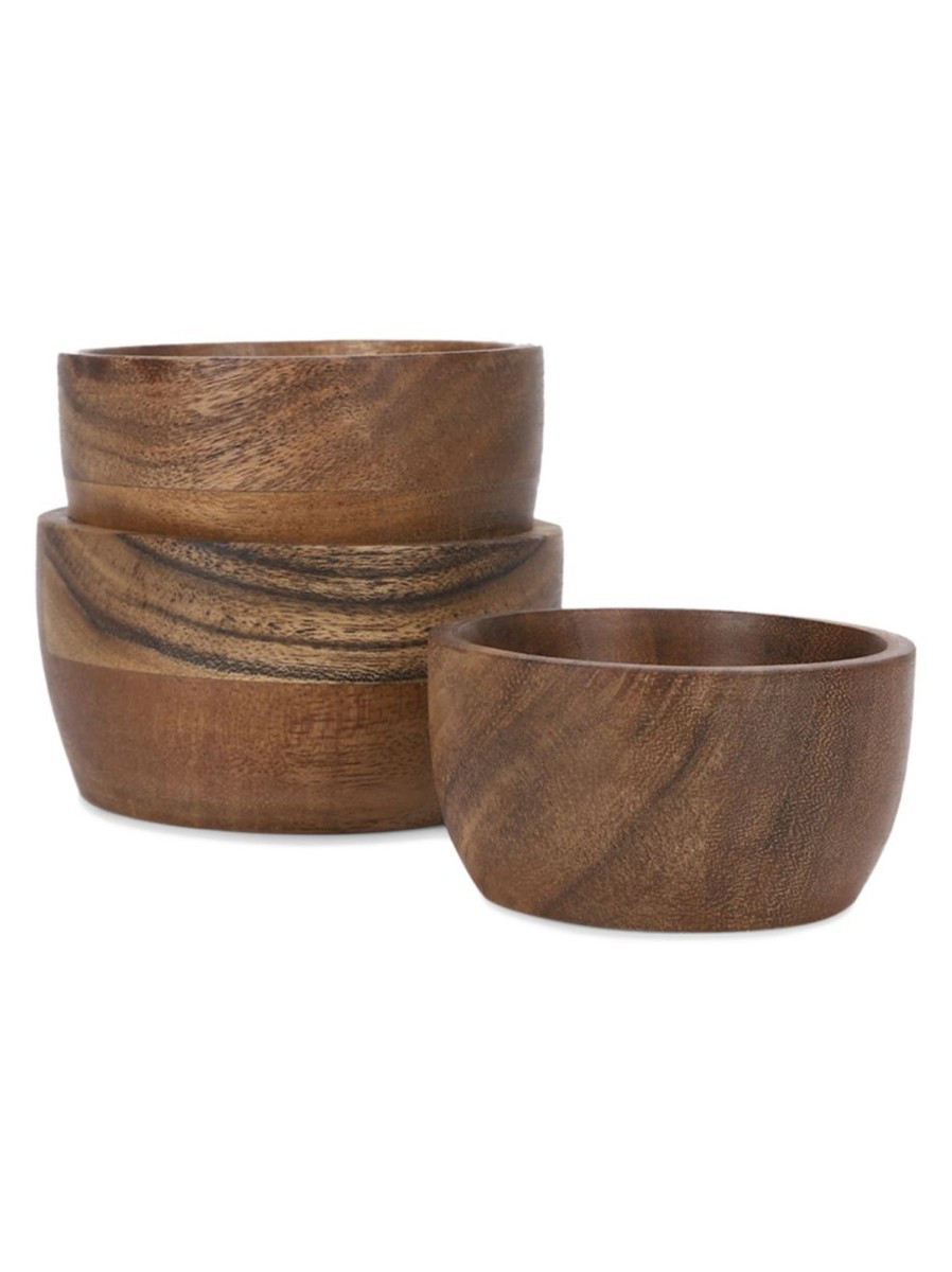 Home Living Anko Dinnerware | 3-Piece Acacia Mini Bowls Set