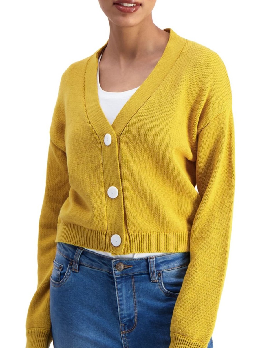 Men & Women Anko Sweaters | Cropped Button Cardigan