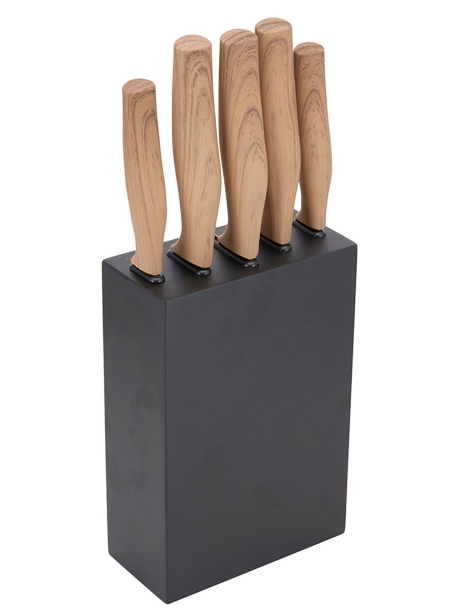 Home Living Anko Dinnerware | 6-Piece Wood-Look Knife Block