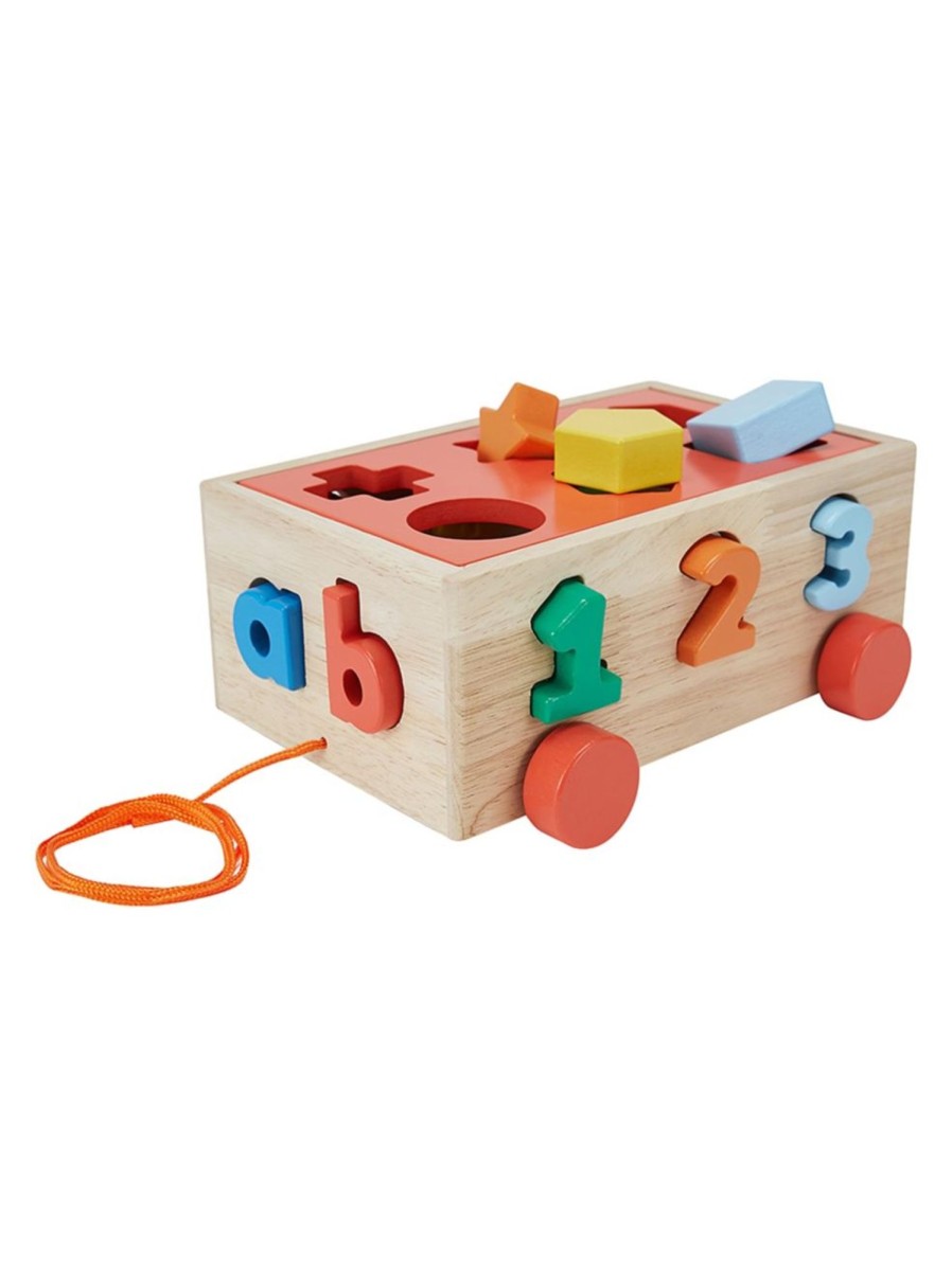 Toys Anko Infant & Toddler | Wooden Shape Sorter Pull Along Toy