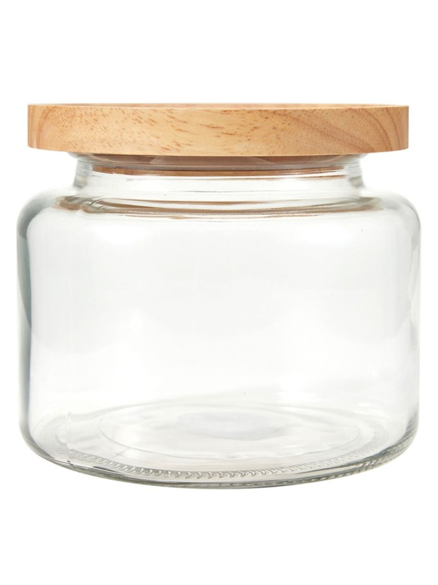 Home Living Anko Utensils & Organization | 1.5L Glass Jar With Wood Lid