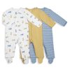 Kids & Baby Anko | Baby Boy'S 3-Pack Zip-Front Footies