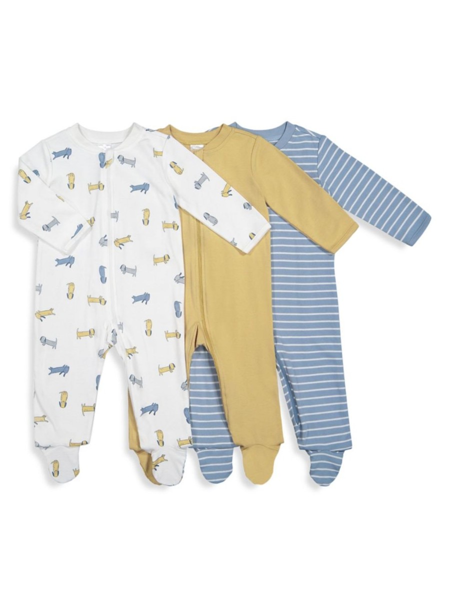 Kids & Baby Anko | Baby Boy'S 3-Pack Zip-Front Footies