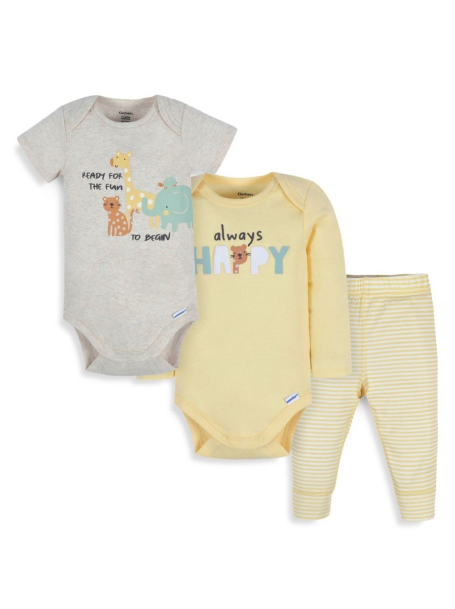 Kids & Baby Gerber | Baby'S 3-Piece Take Me Home Safari-Print Set