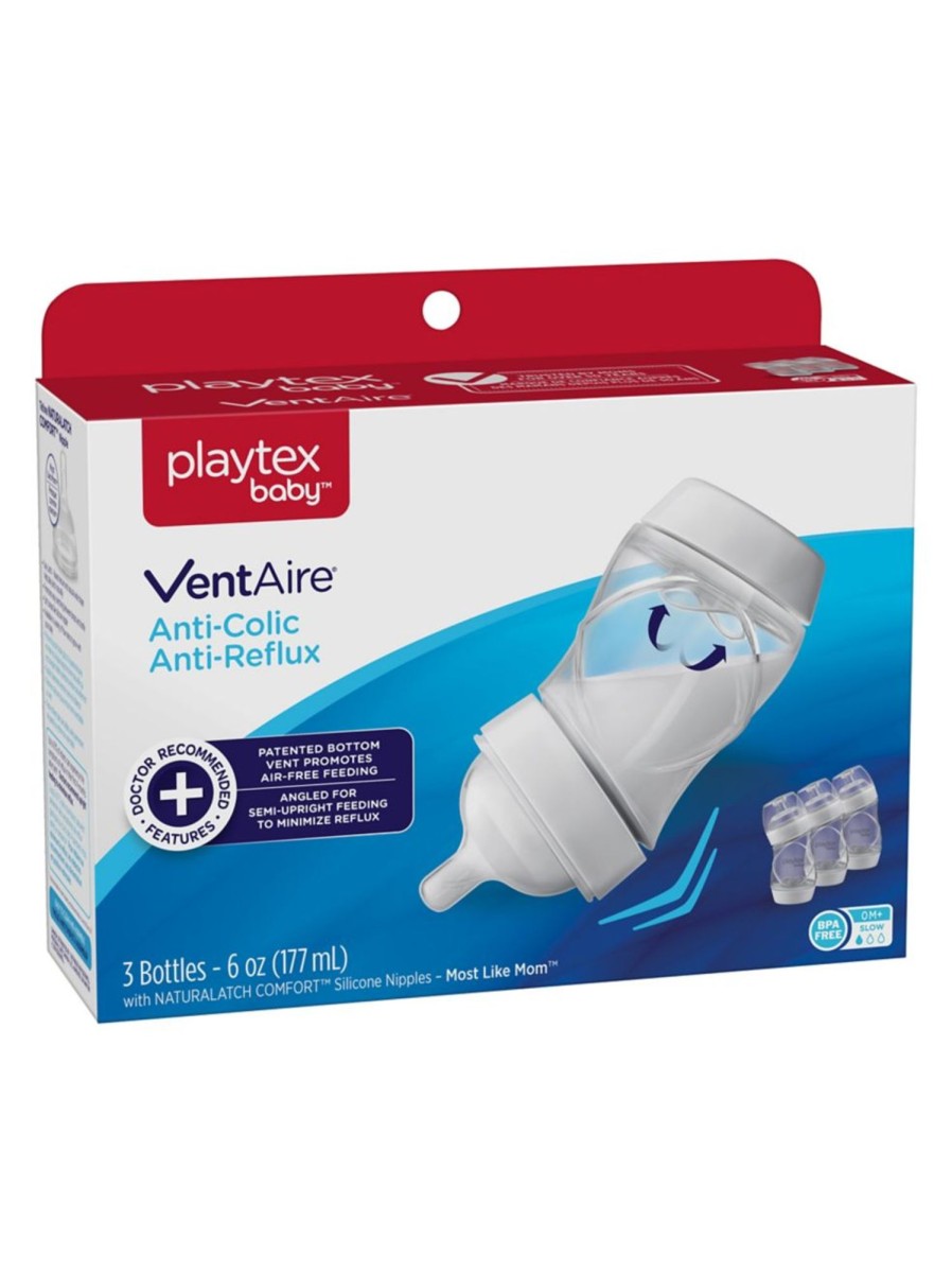 Kids & Baby Playtex Nursing & Feeding | Baby'S Ventaire 6Oz Bottle 3-Pack