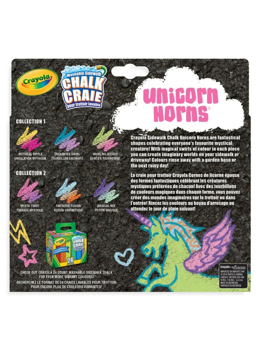 Toys Crayola Arts & Crafts | Unicorn 3-Piece Unicorn Sidewalk Chalk Set