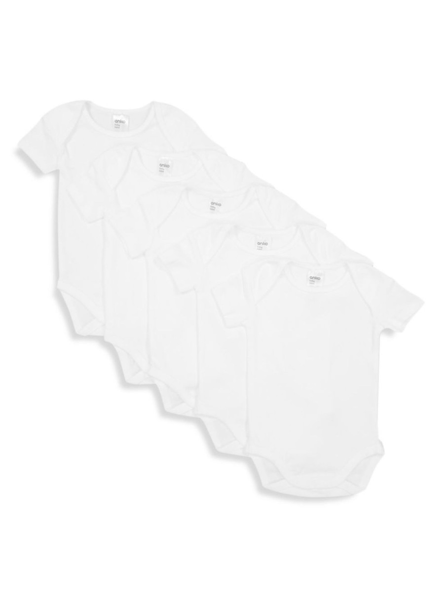 Kids & Baby Anko | Baby'S 5-Pack Organic Cotton Short-Sleeve Bodysuits