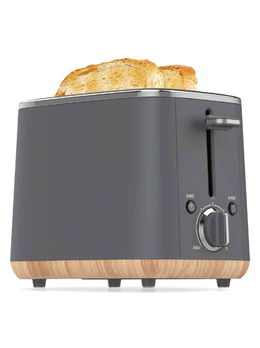 Home Living Anko | 2-Slice Wood-Base Stainless Steel Toaster