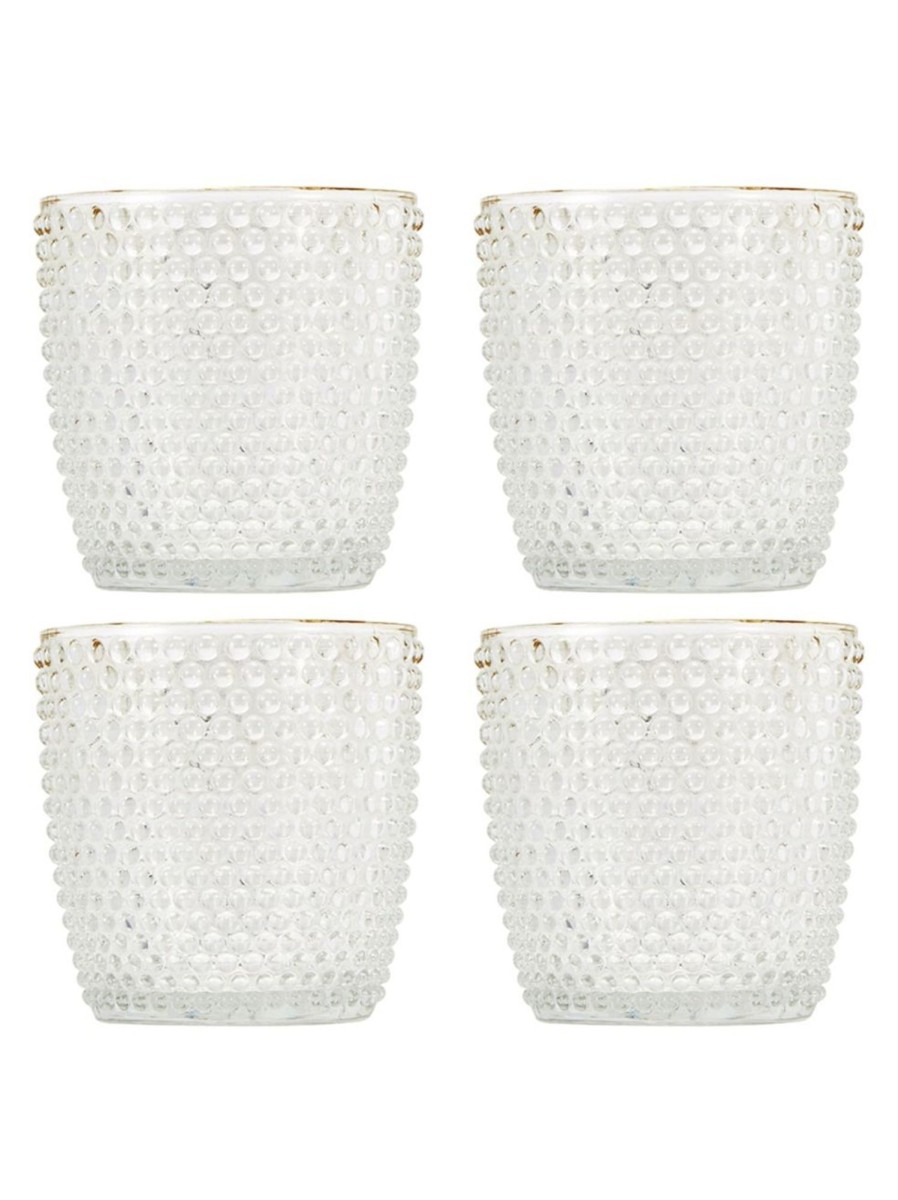 Wellness Anko Candles | 4-Piece Goldtone-Rim Tealight Holders Set