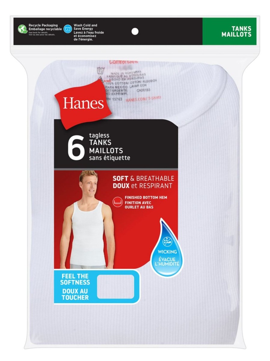 Men & Women Hanes Tops | 6-Piece Tagless Tank Top Set