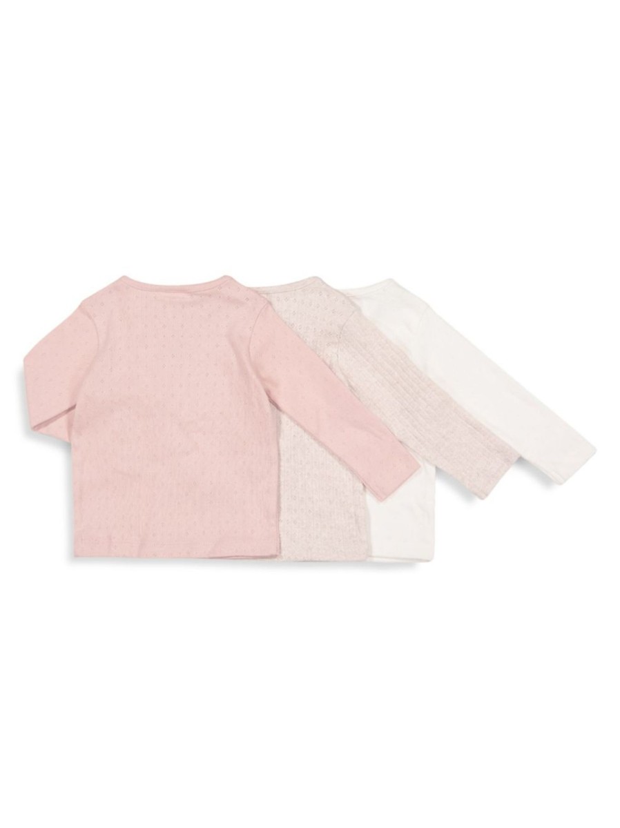 Kids & Baby Anko | Baby Girl'S 3-Piece Pointelle Long-Sleeve T-Shirt Set