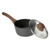 Home Living Anko Cookware | 16Cm Wood-Look Saucepan With Cover