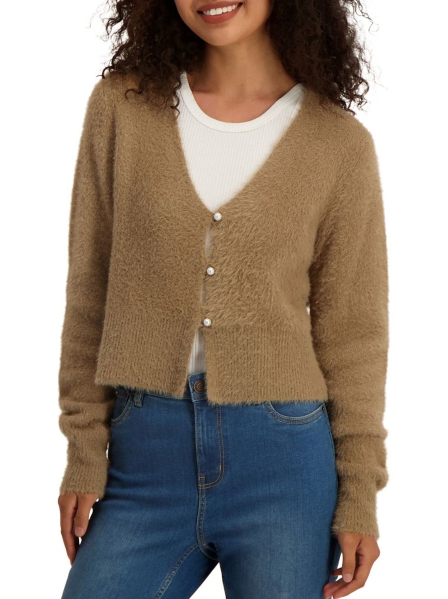 Men & Women Anko Sweaters | V-Neck Crop Cardigan