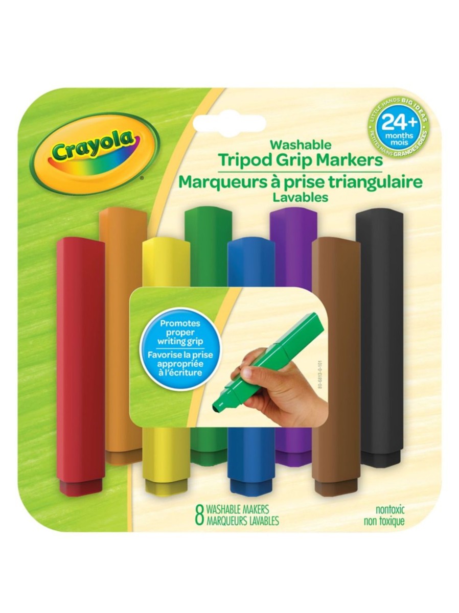 Toys Crayola Arts & Crafts | 8-Piece Washable Tripod Grip Marker Set