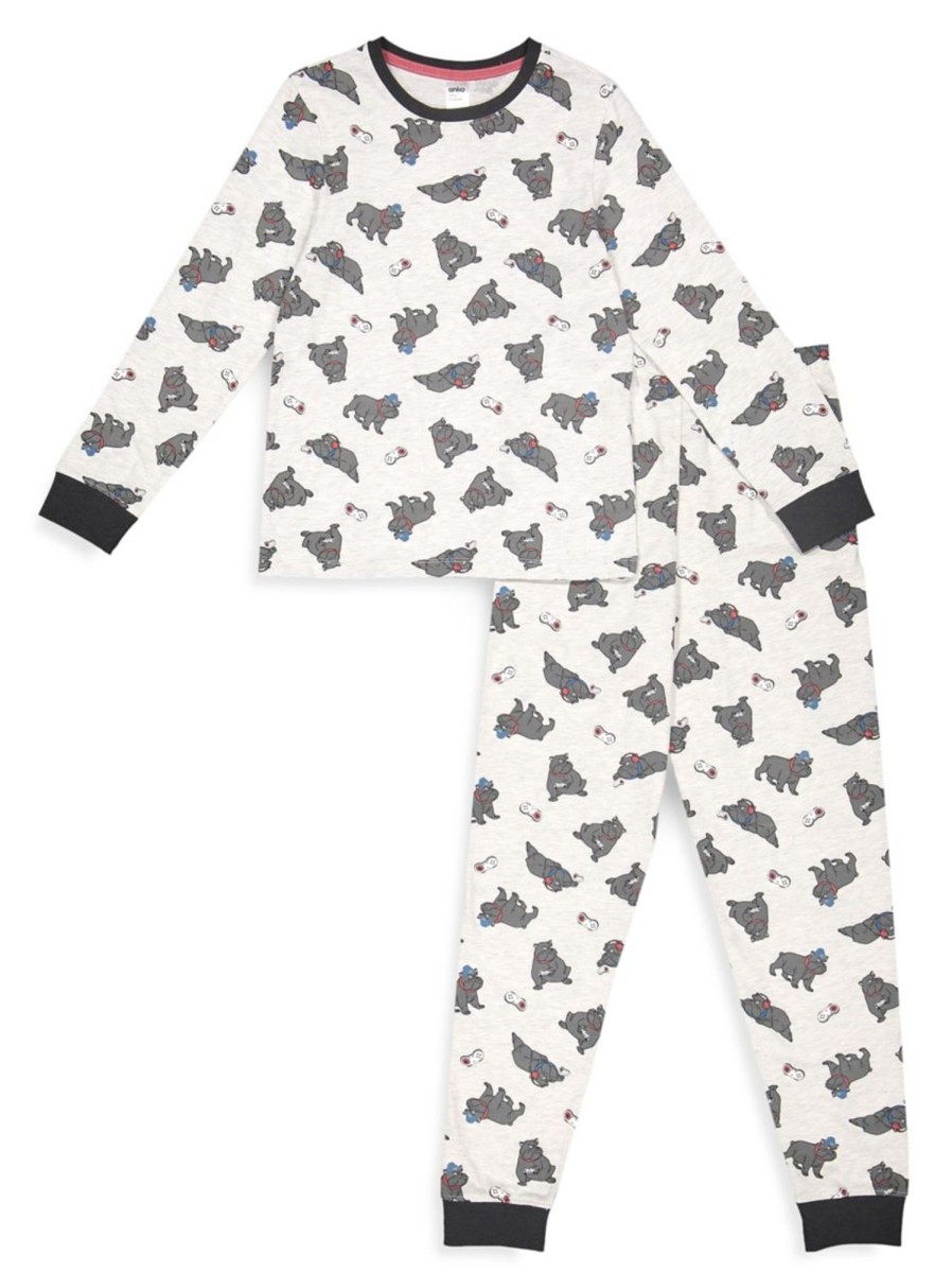 Kids & Baby Anko Boys | Boy'S 2-Piece Dog-Print Pyjama Set