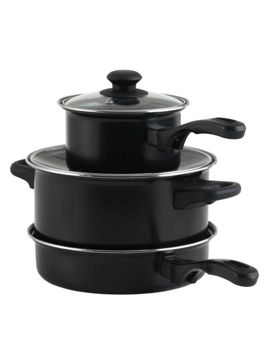 Home Living Anko Cookware | 3-Piece Non-Stick Carbon Steel Cookware Set