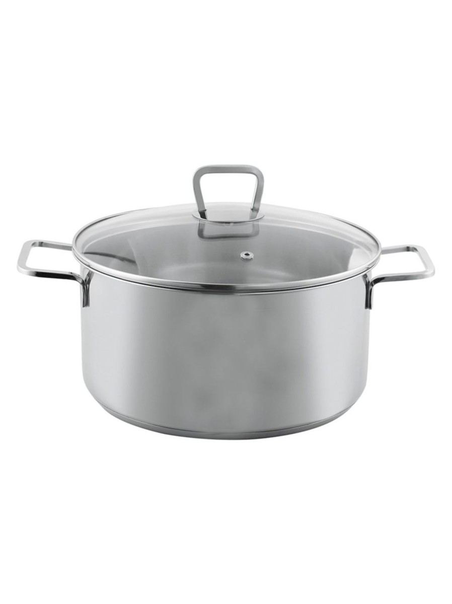 Home Living Anko Cookware | 24Cm Stainless Steel Covered Casserole With Aluminum Encapsulated Base